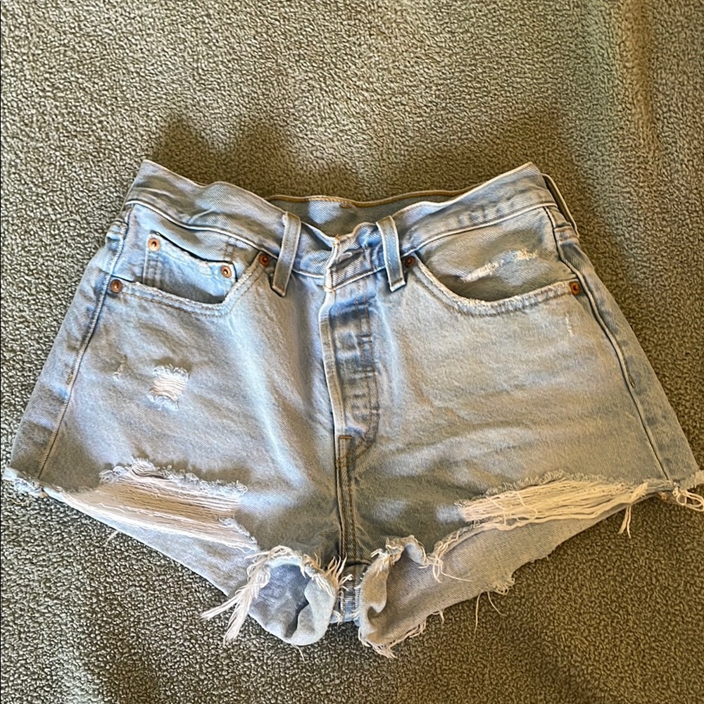 Women’s Light Blue Levi Denim Shorts